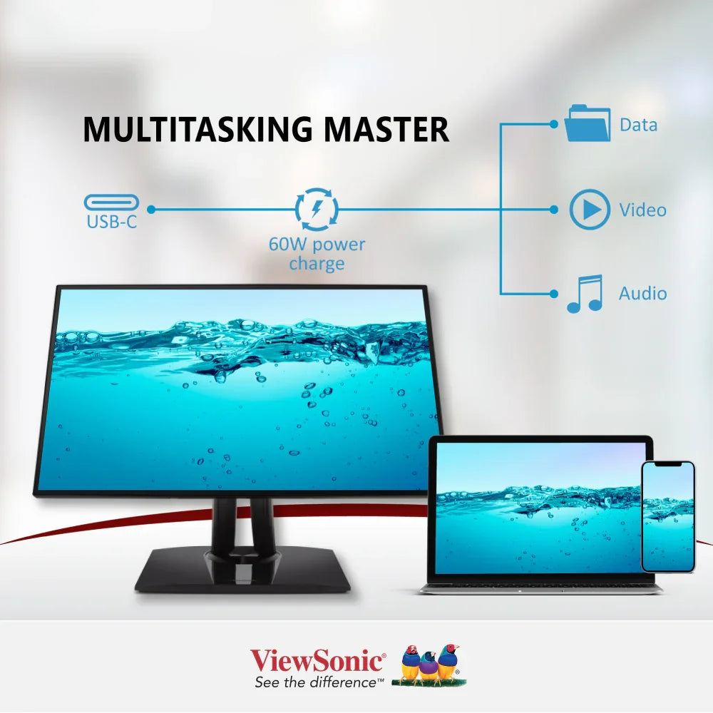 ViewSonic VP2756-2K 27" 2K QHD Pantone Validated 100% sRGB & Factory Pre-Calibrated Monitor with 60W USB-C - ViewSonic Store