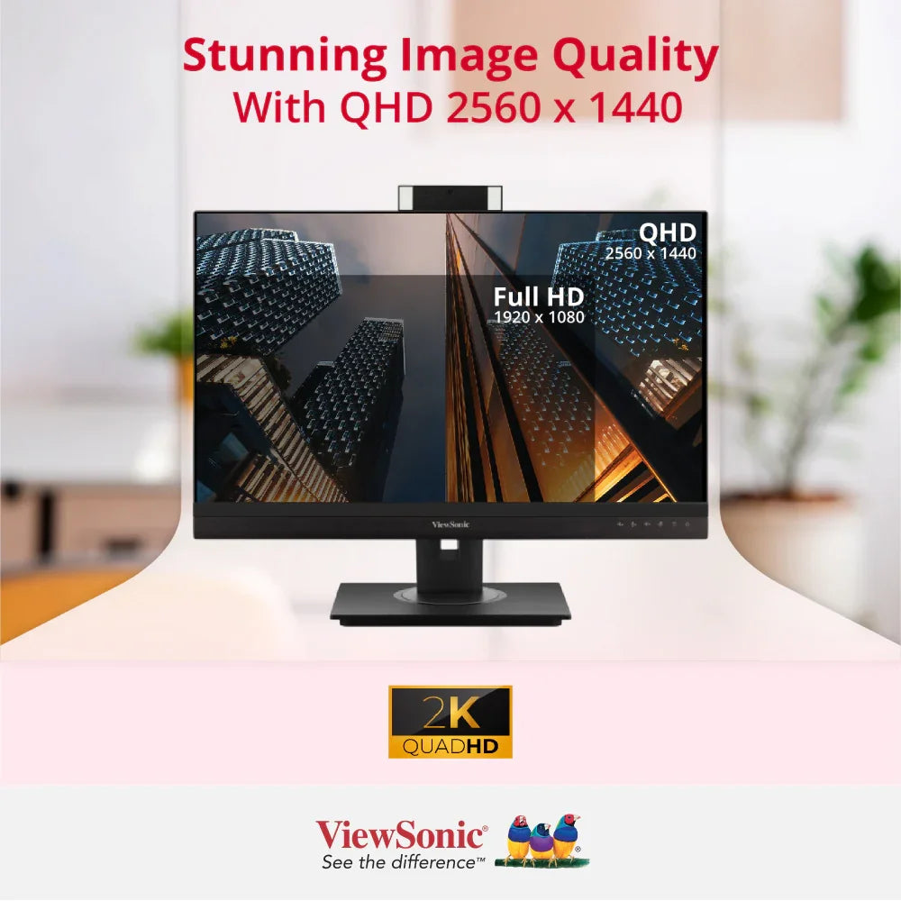 ViewSonic VG2757V-2K 27” QHD 100Hz Video Conferencing Docking Monitor with Windows Hello and Zoom® Certified Pop-up Webcam and 5W speakers - ViewSonic Store