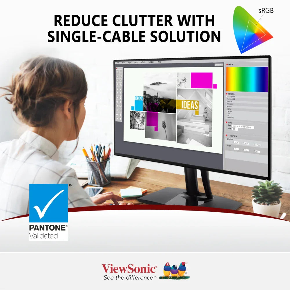 ViewSonic VP2756-2K 27" 2K QHD Pantone Validated 100% sRGB & Factory Pre-Calibrated Monitor with 60W USB-C - ViewSonic Store