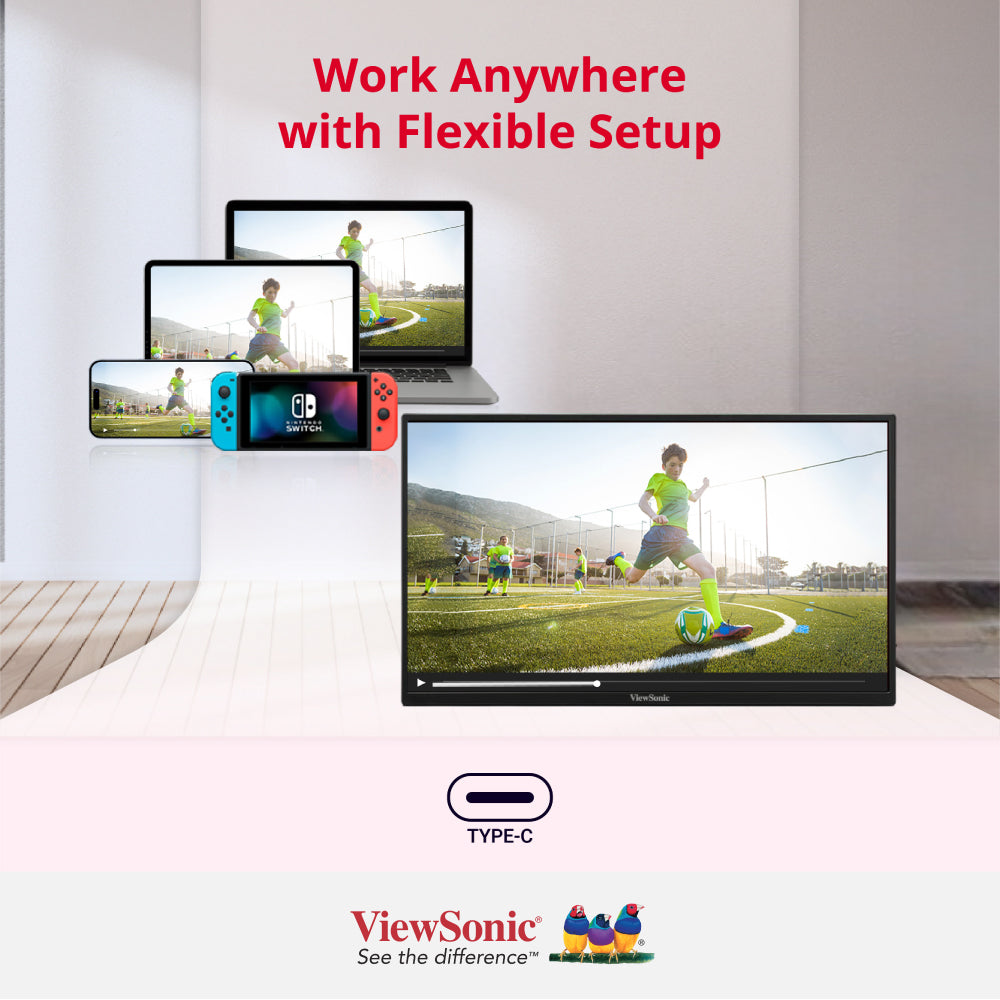 ViewSonic VA1650 16” USB-C Lightweight Portable Monitor