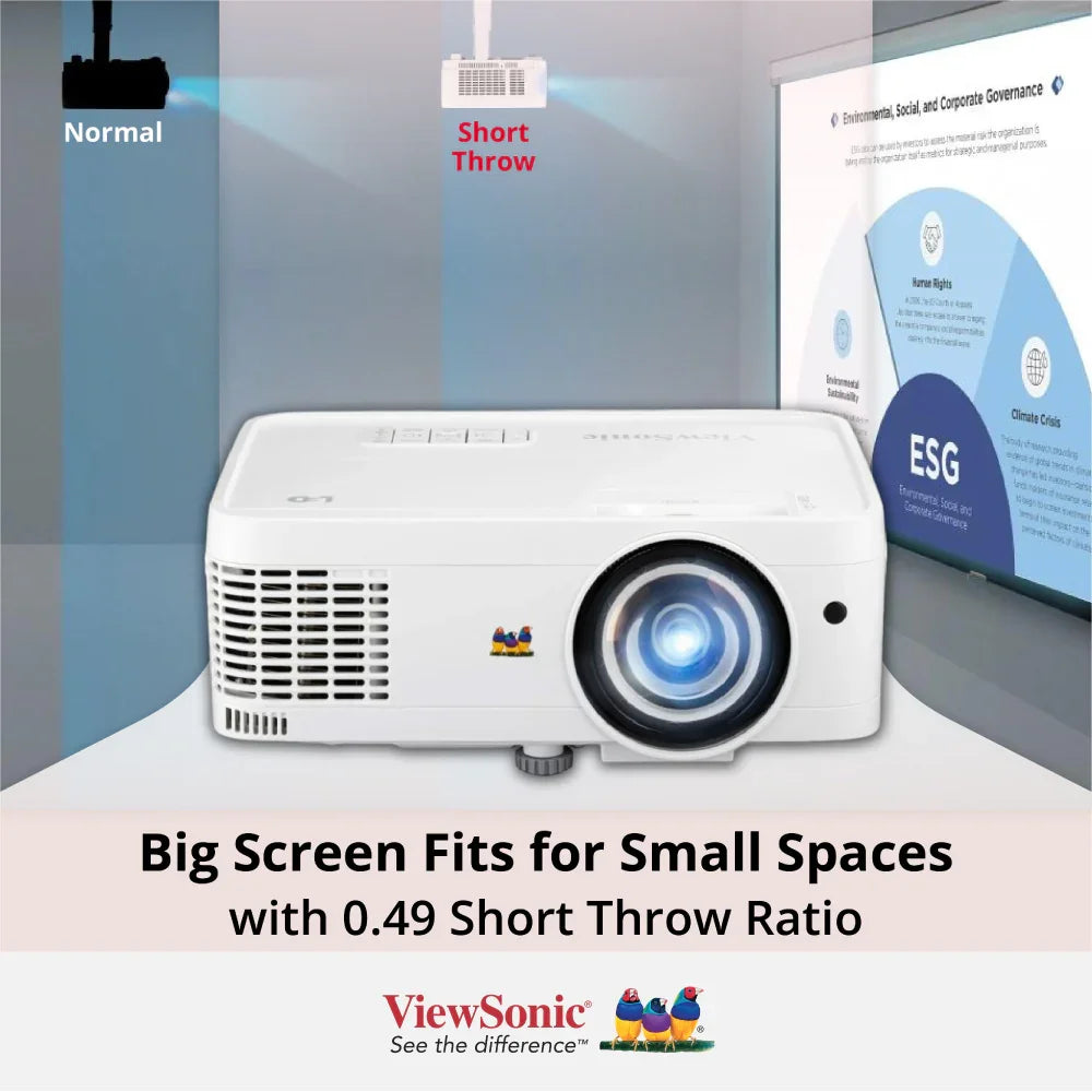 ViewSonic LSD300W-ST 3,300 ANSI Lumens WXGA Short Throw LED Projector - ViewSonic Store