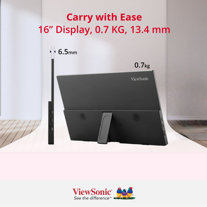 ViewSonic VA1650 16” USB-C Lightweight Portable Monitor