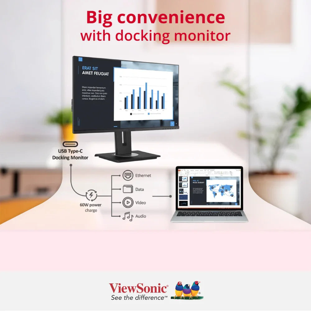 ViewSonic VG2456 24" Docking Monitor - 1920 x 1080, USB-C, Ethernet - ViewSonic Store