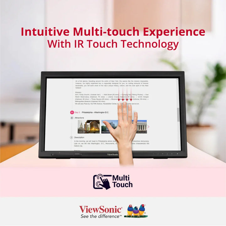 ViewSonic TD2423 24" IR 10-point Touch Screen Monitor - ViewSonic Store Singapore