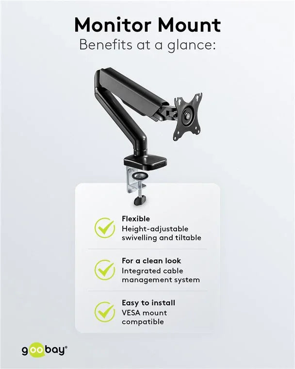 GOOBAY Single Monitor Mount with Gas Spring (17-32 Inch) - ViewSonic Store