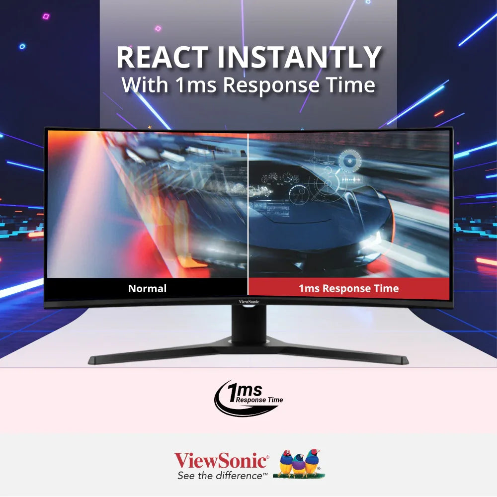 ViewSonic VX3418-2KPC 34” UWQHD 144Hz Curved Gaming Monitor 3440x1440 - ViewSonic Store