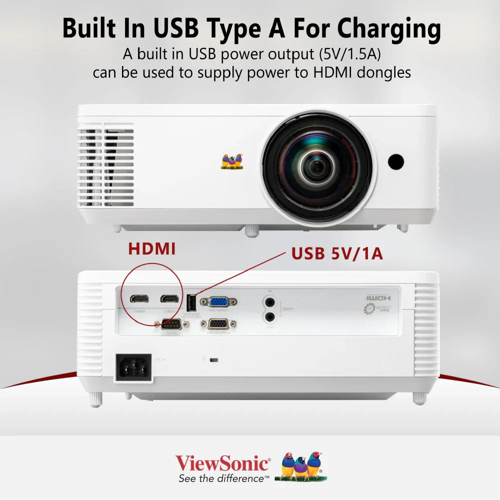 ViewSonic PS502W 4,000 ANSI Lumens WXGA Short Throw Business & Education Projector - ViewSonic Store