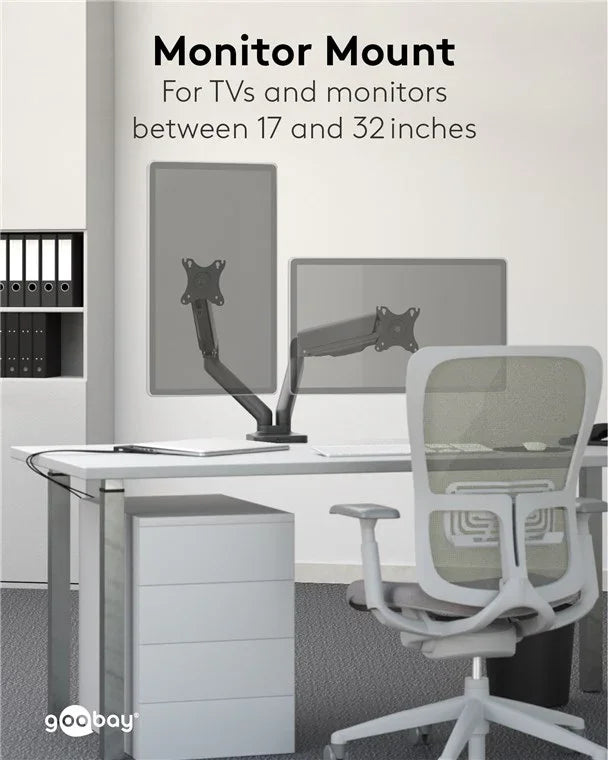 GOOBAY Double Monitor Mount with Gas Spring (17-32 Inch) - ViewSonic Store