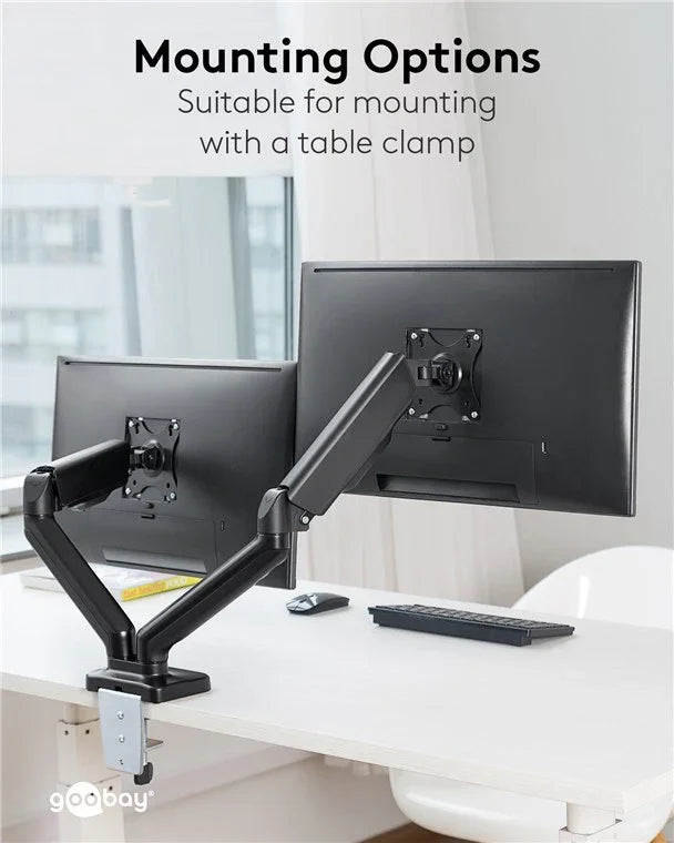 GOOBAY Double Monitor Mount with Gas Spring (17-32 Inch) - ViewSonic Store