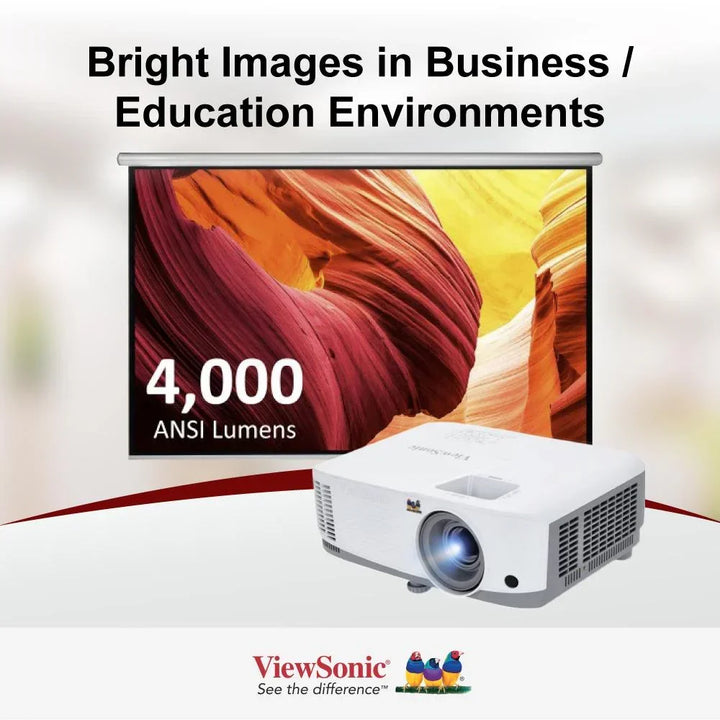 ViewSonic PG707W 4,000 ANSI Lumens WXGA Business Projector 1280 x 800 - ViewSonic Store