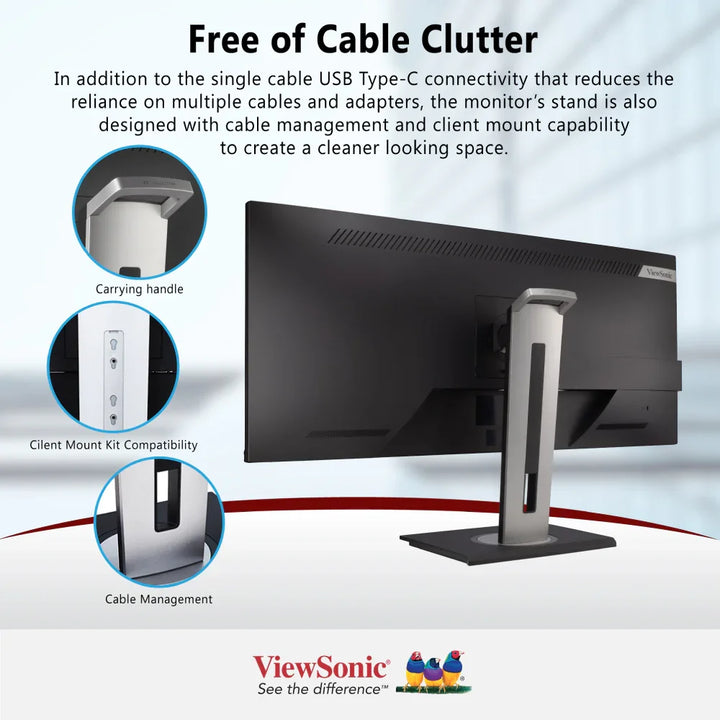 ViewSonic VG3456 34" WQHD Docking Monitor 3440 x 1440, USB-C, Ethernet - ViewSonic Store