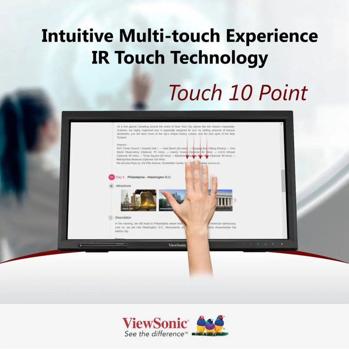 ViewSonic TD2223-2 22" IR 10-point Touch Screen Monitor - 1920 x 1080 - ViewSonic Store