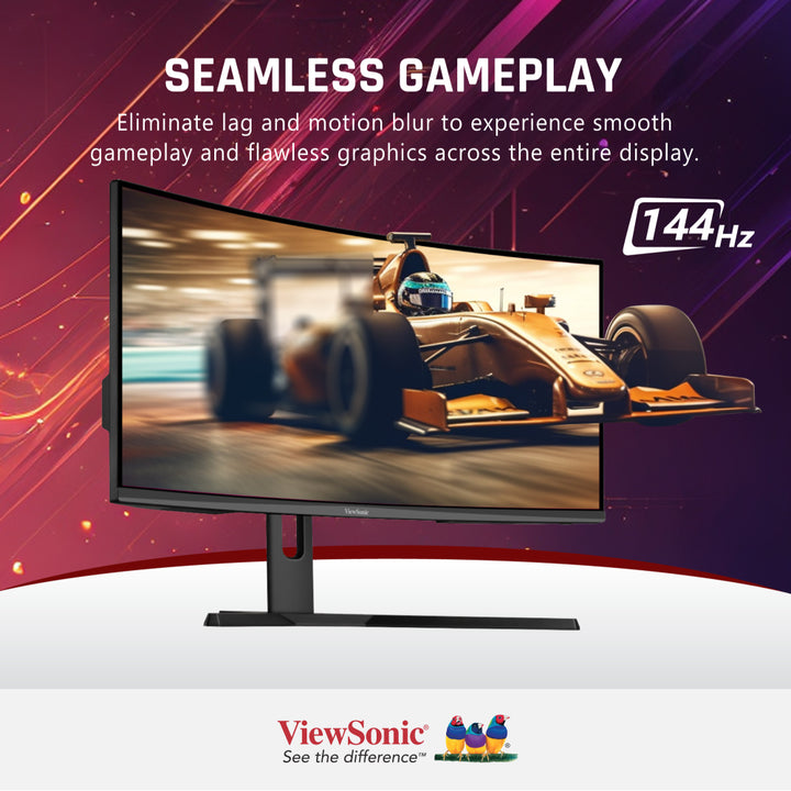 ViewSonic VX3418-2KPC 34” UWQHD 144Hz Curved Gaming Monitor 3440x1440