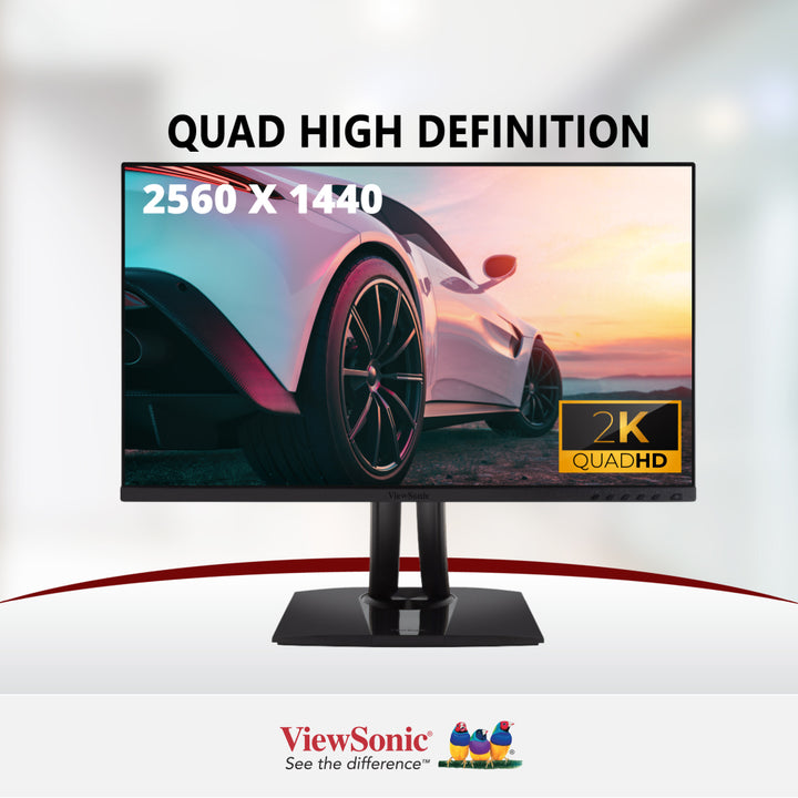 ViewSonic VP2756-2K 27" 2K QHD Pantone Validated 100% sRGB & Factory Pre-Calibrated Monitor with 60W USB-C