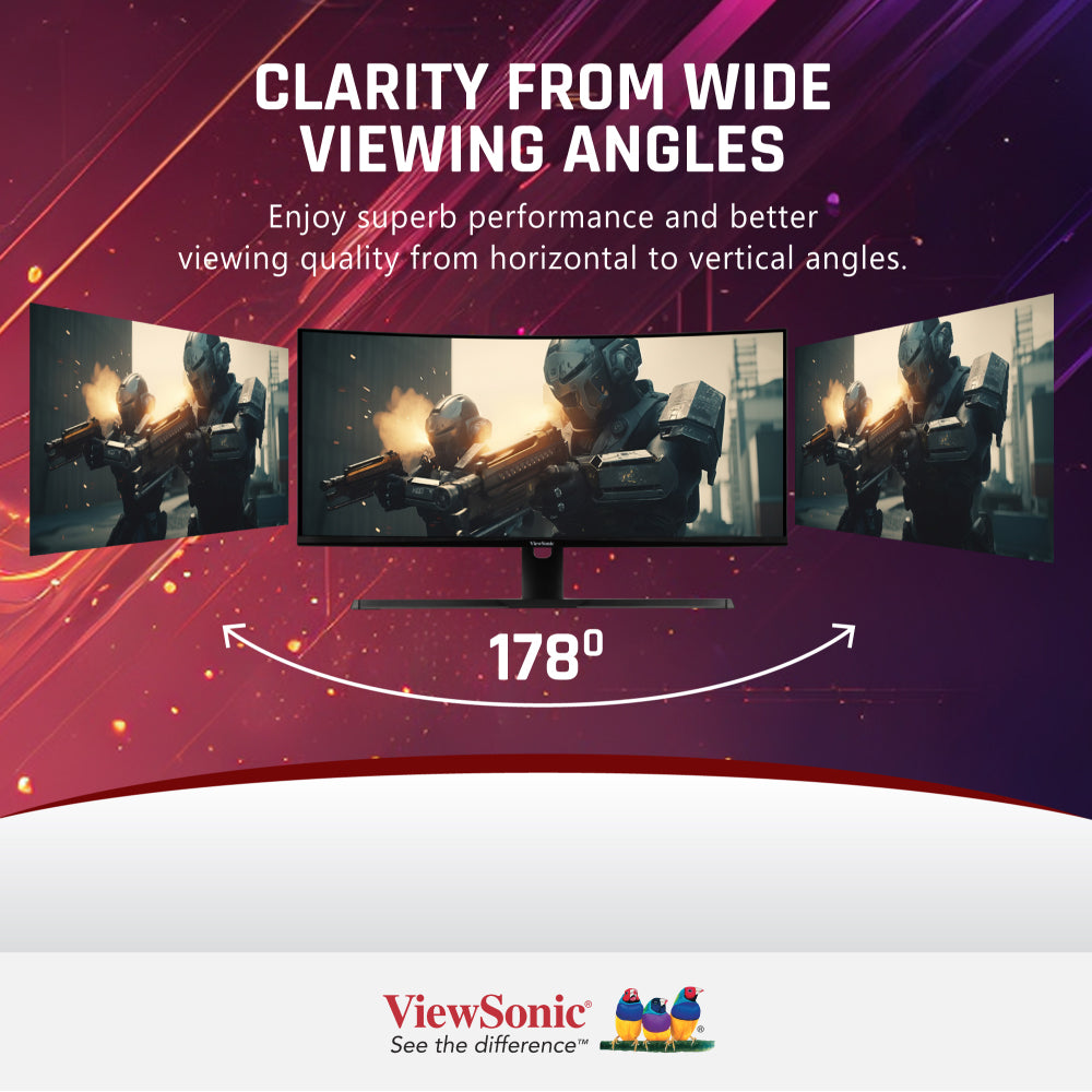 ViewSonic VX3418-2KPC 34” UWQHD 144Hz Curved Gaming Monitor 3440x1440