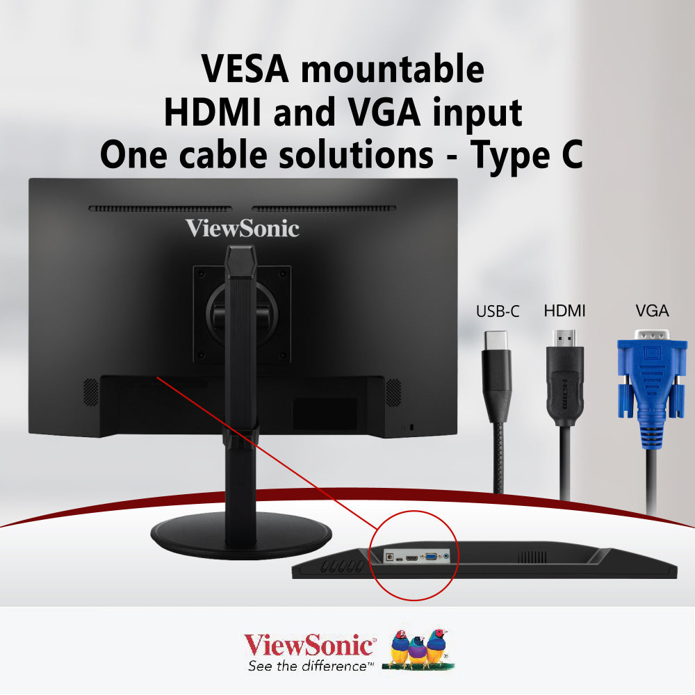 ViewSonic VG2709-MHU 27” Full HD USB-C Monitor with Dual Speakers