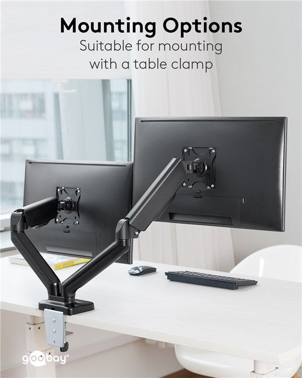 GOOBAY Double Monitor Mount with Gas Spring (17-32 Inch)