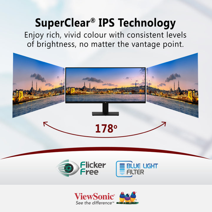 ViewSonic VA2932-MHD 29" Ultra-wide Monitor 2560 x 1080, 75 Hz, HDMI/DP